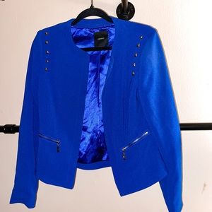 Forever 21 royal blue blazer with studs - size Small